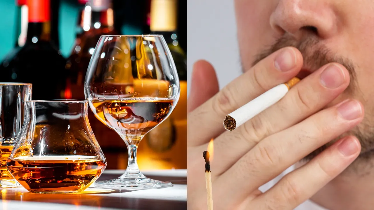 alcohol and cigarette