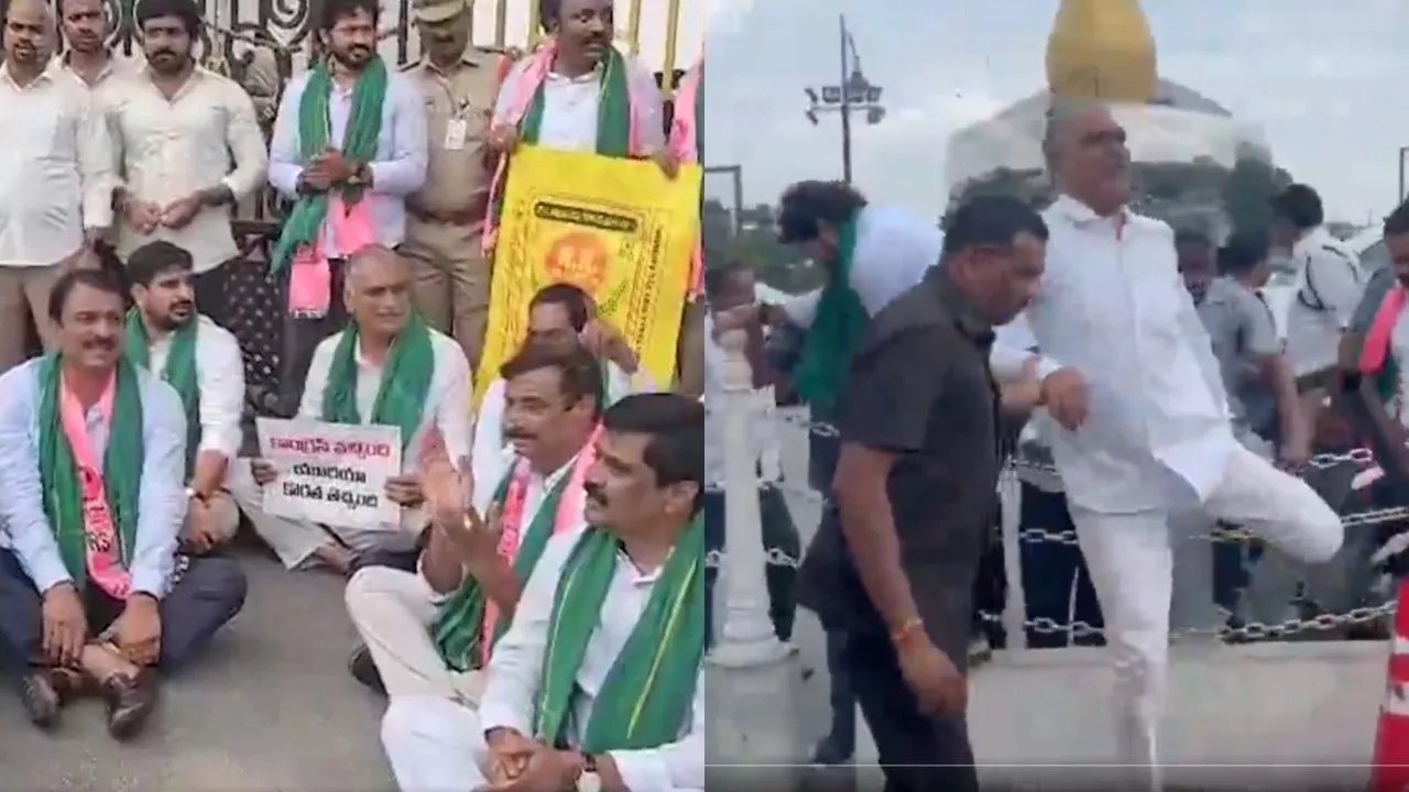 BRS leaders stage protest