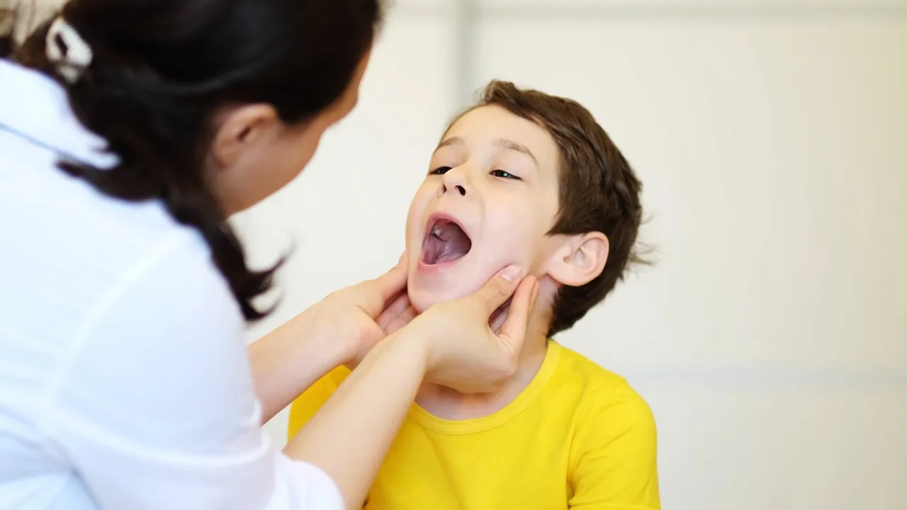 stuck in child throat