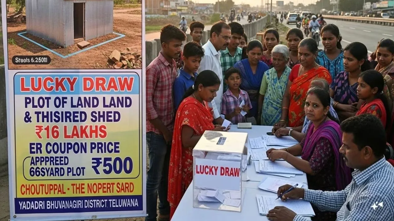 Telangana Choutuppal Man Ramabrahmam Selling 66 Sq Yard Land Lucky Draw in Yadadri
