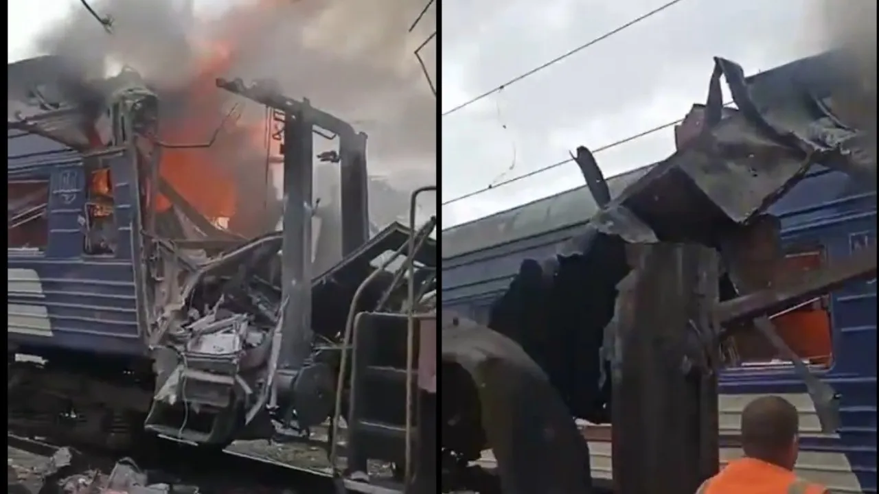 Drones attack passenger train in Ukraine