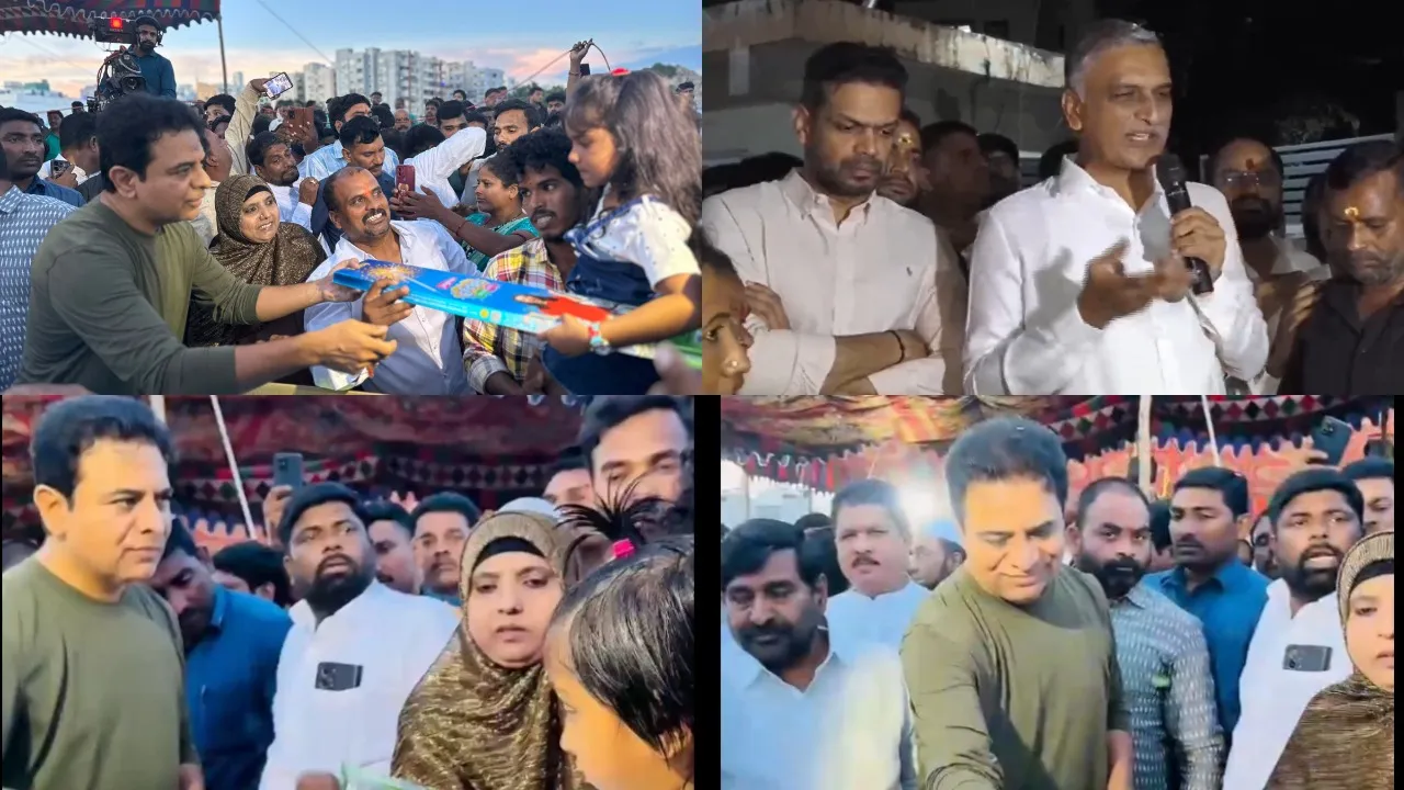 Ktr and Harish Rao Diwali Celebrations