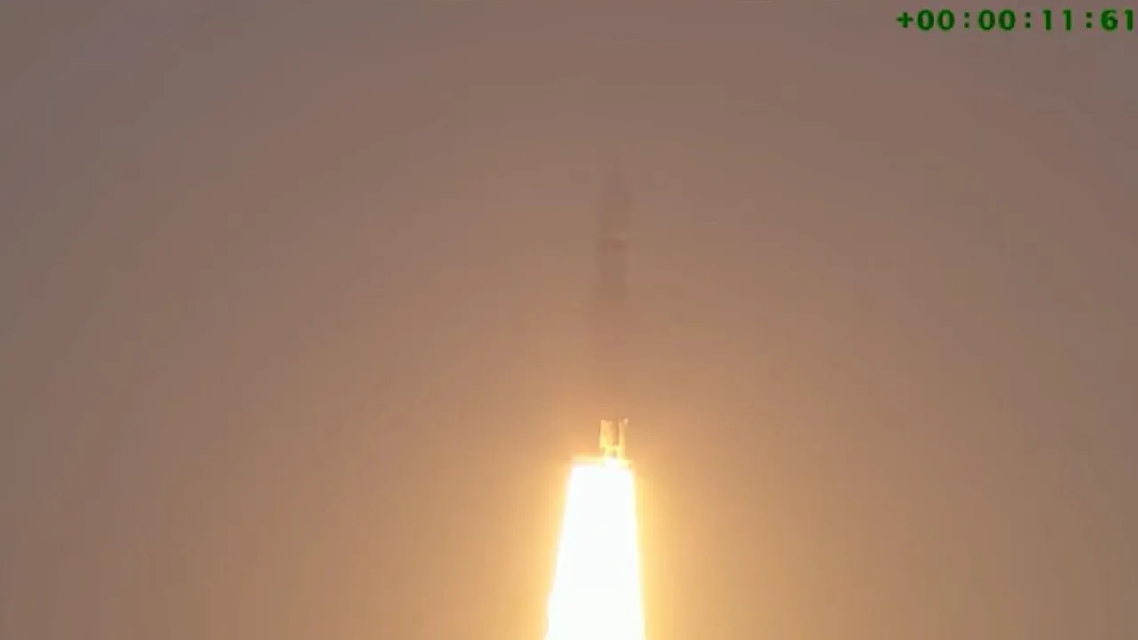 ISRO LVM3-M5 with CMS-03 satellite successfully lifts off from Sriharikota
