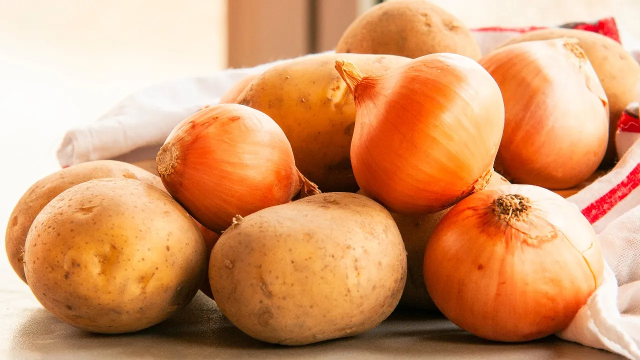 onions and potatoes