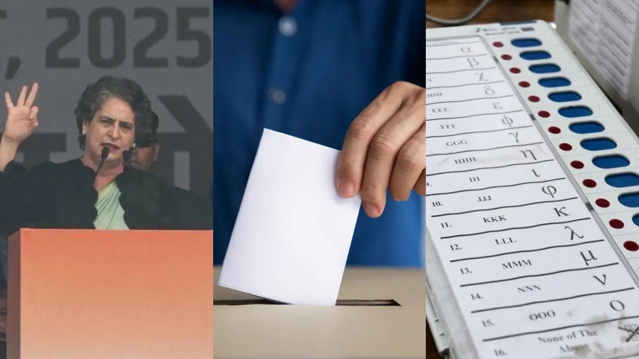 Priyanka gandhi challenges BJP to contest fair election on ballot paper