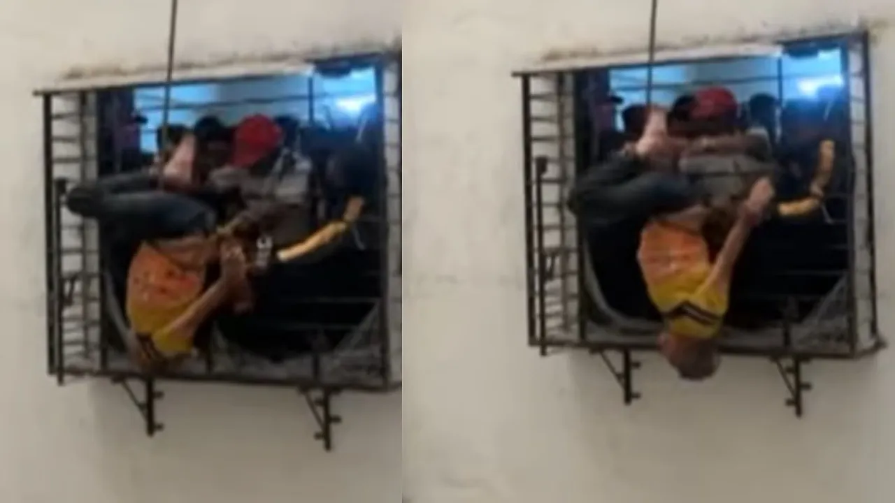 Firemen save man trapped mid-air on 10th floor after fall from Surat high-rise apartment