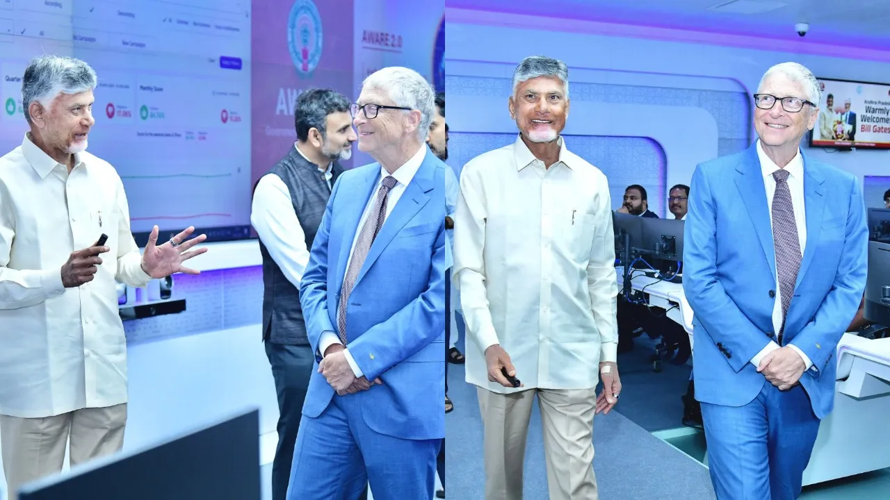 Bill Gates visited the Real Time Governance Society centre in Amaravati