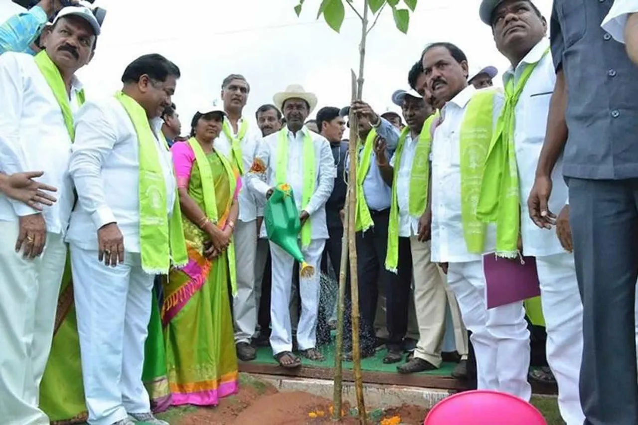 అర్బన్‌ ఫారెస్టు పార్కులో మొక్క నాటిన కేసీఆర్