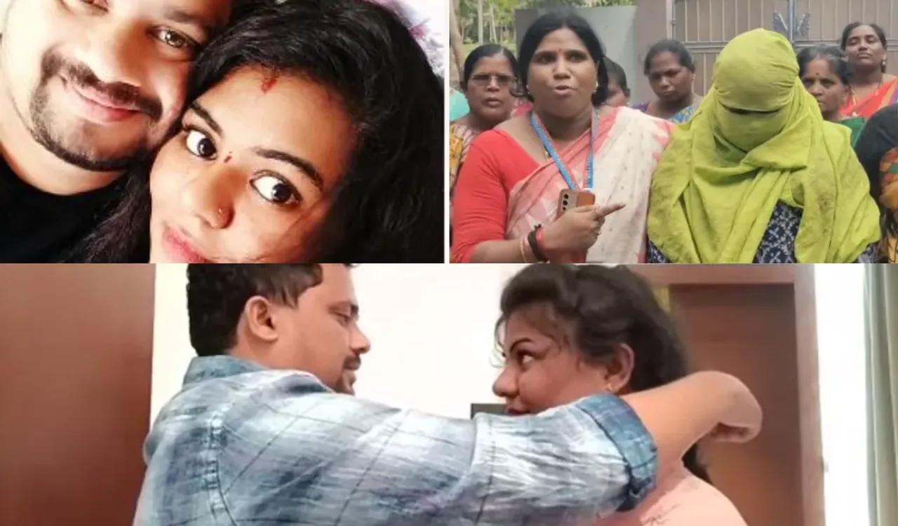 కోనసీమ జిల్లాలో భర్త ఇంటి ముందు తెలంగాణ యువతి ధర్నా