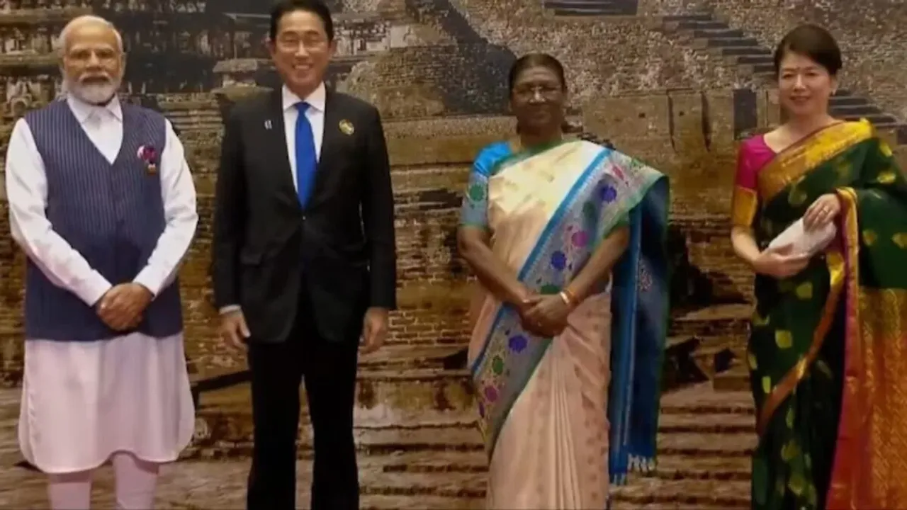 G-20 Summit : చీరకట్టులో ఆశ్చర్యపరిచిన జపాన్ ప్రథమ మహిళ ...!!