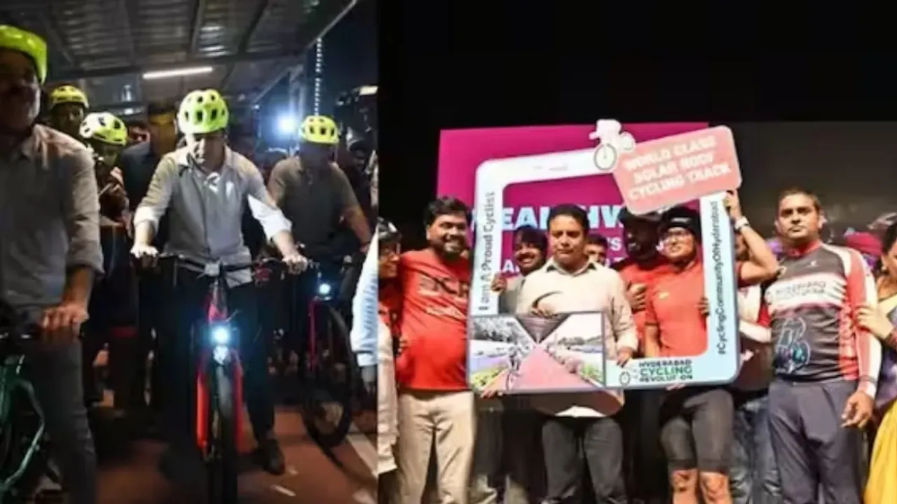 Solar Cycling Track in Hyderabad: దేశంలోనే తొలి సోలార్‌ సైక్లింగ్‌ ట్రాక్ ను ప్రారంభించిన కేటీఆర్‌!