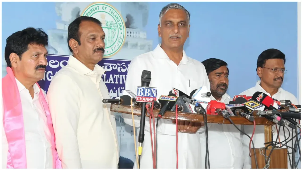 మేమూ పవర్ పాయింట్ ప్రజెంటేషన్ ఇస్తాం.. స్పీకర్ కు హరీశ్ రావు లేఖ
