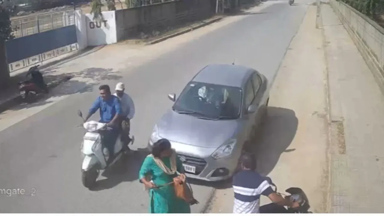 సీఐ కొడుకు ర్యాష్ డ్రైవింగ్.. మహిళ మృతి.!