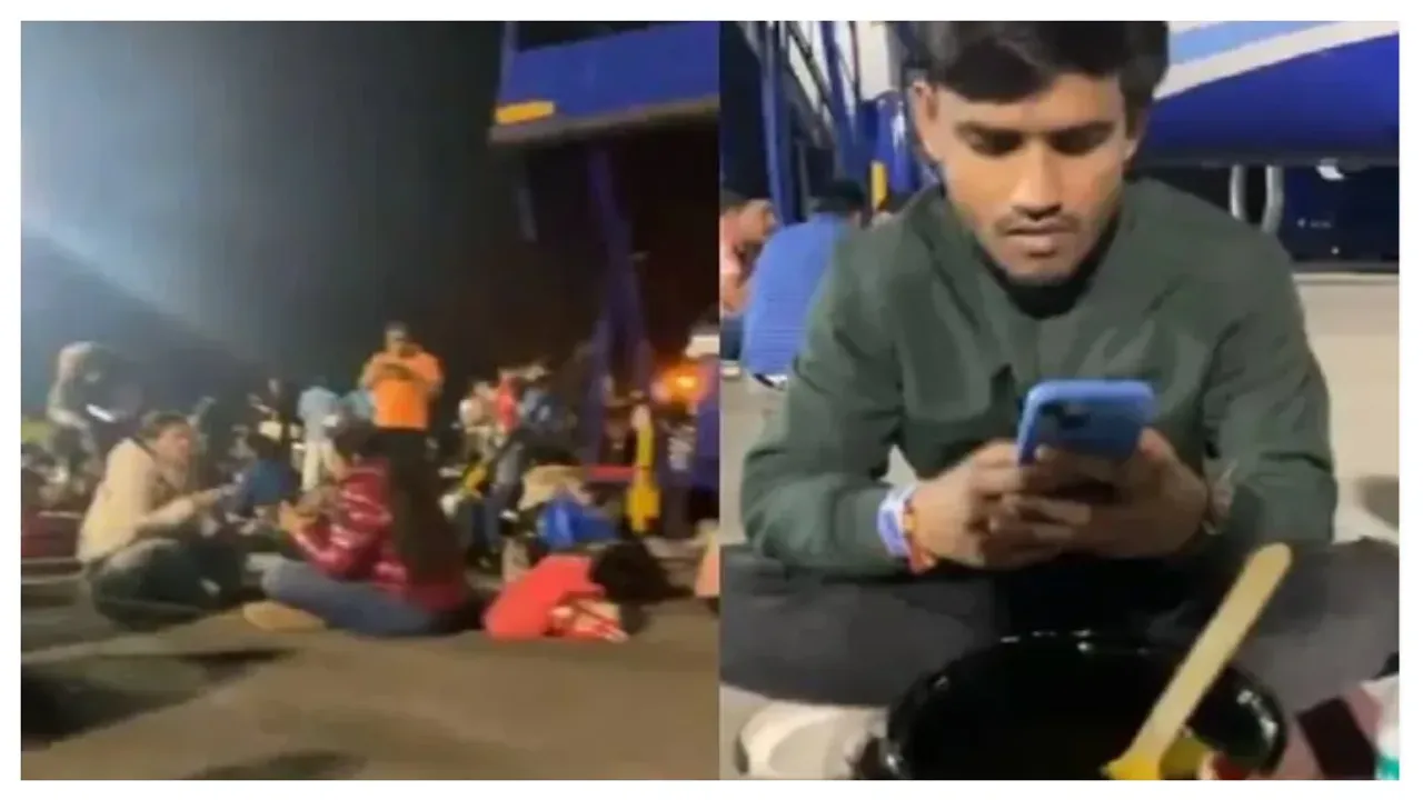Indigo Flight:విమానం పక్కన కూర్చుని భోజనం...వైరల్ అవుతున్న వీడియో