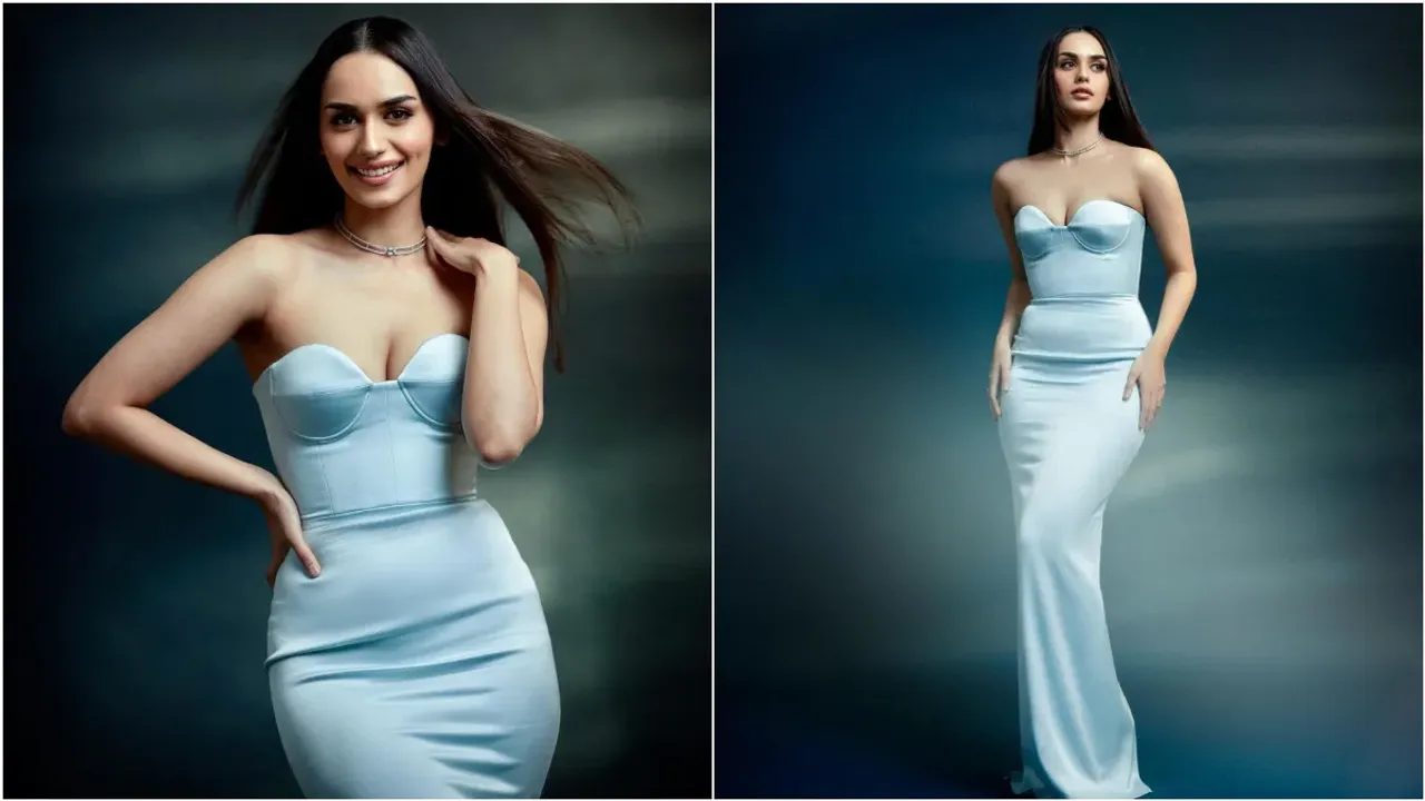 Manushi Chillar: బ్లూ డ్రెస్ లో 'వాలెంటైన్' బ్యూటీ.. హాట్ ఫోజులు