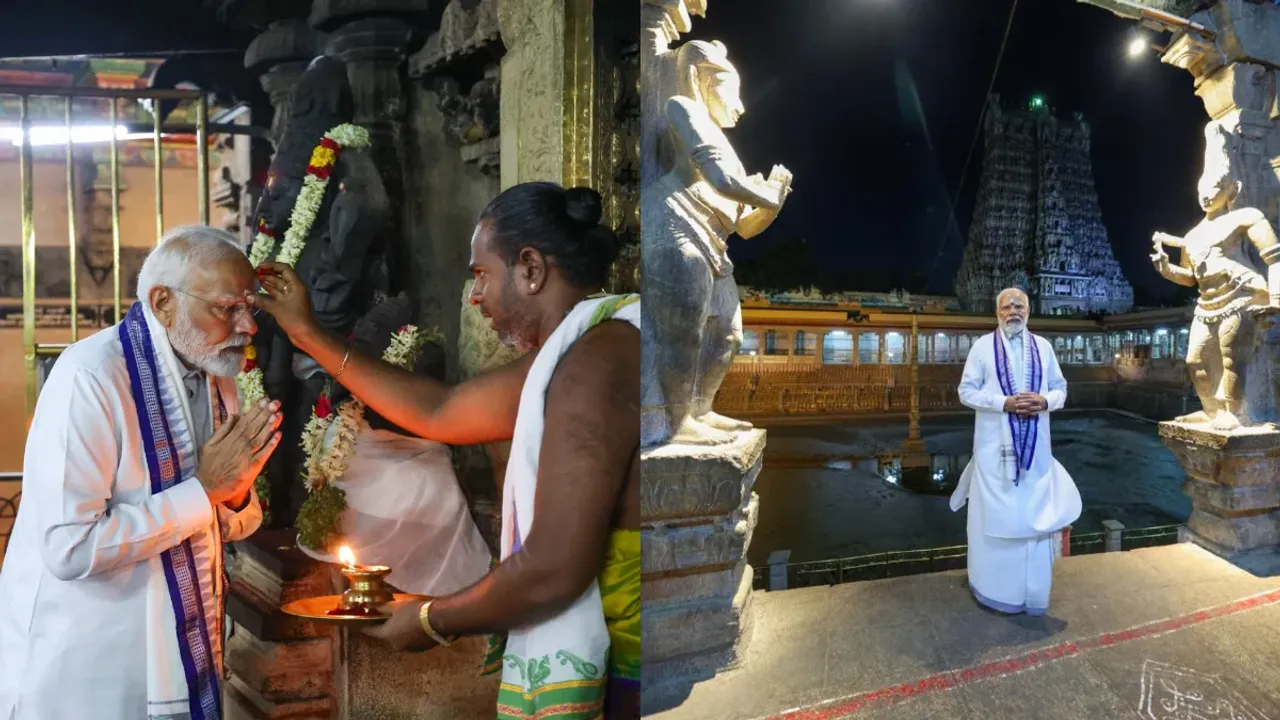 PM Modi: మదురై మీనాక్షి అమ్మవారి ఆలయంలో ప్రధాని మోదీ ప్రత్యేక పూజలు..ఫొటోలు వైరల్..!