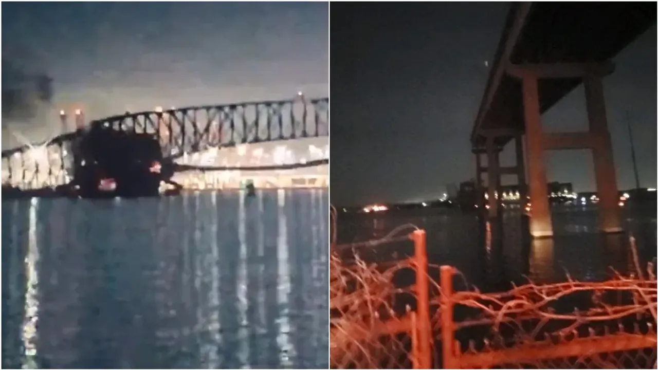Baltimore Bridge: బ్రిడ్జ్ ను ఢీ కొట్టిన పడవ.. కుప్పకూలిన వంతెన!