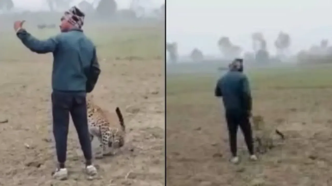 Viral Video: వీడెవడ్రా బాబూ.. చిరుతతో సెల్ఫీ దిగాడు