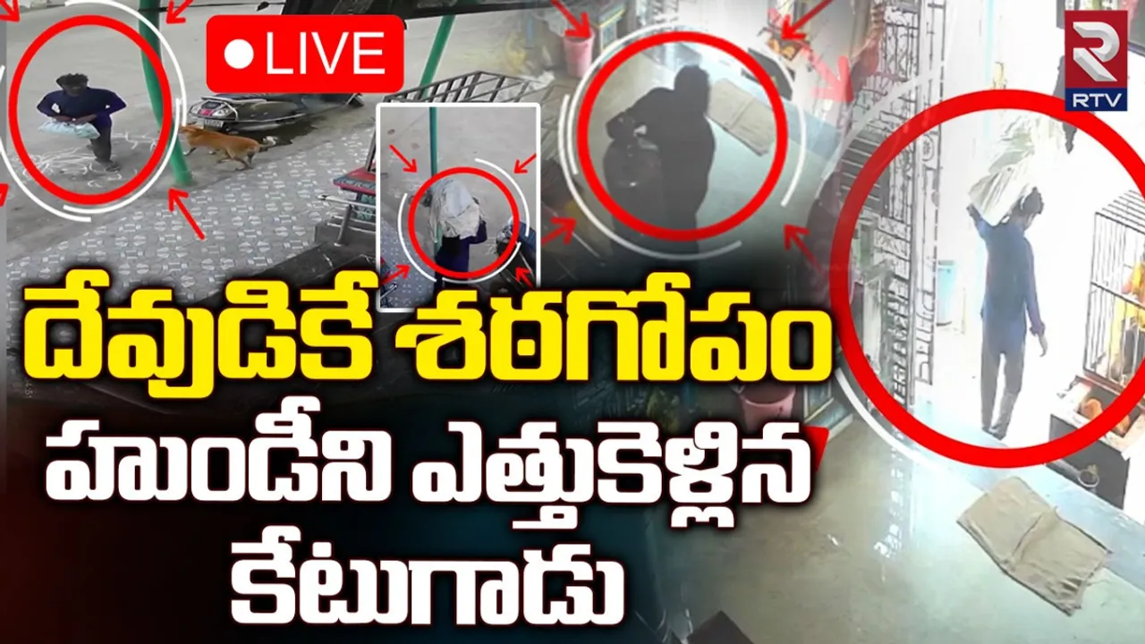 Watch Video: వీడెవడండి బాబు.. ఏకంగా అమ్మవారి హుండీనే ఎత్తుకెళ్లాడు..