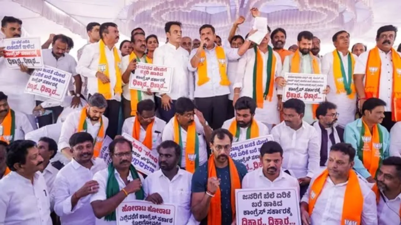 K'taka Fuel Prices: పెరిగిన పెట్రోల్‌ ధరలకు నిరసన చేస్తూ గుండెపోటుతో  బీజేపీ నేత మృతి