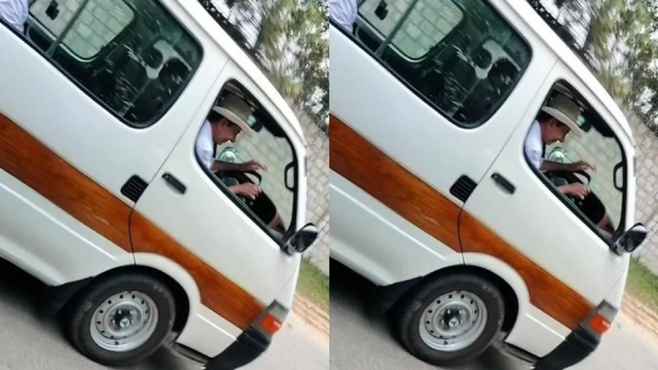 ఓమ్నీ వ్యాన్ నడిపిన కేసీఆర్