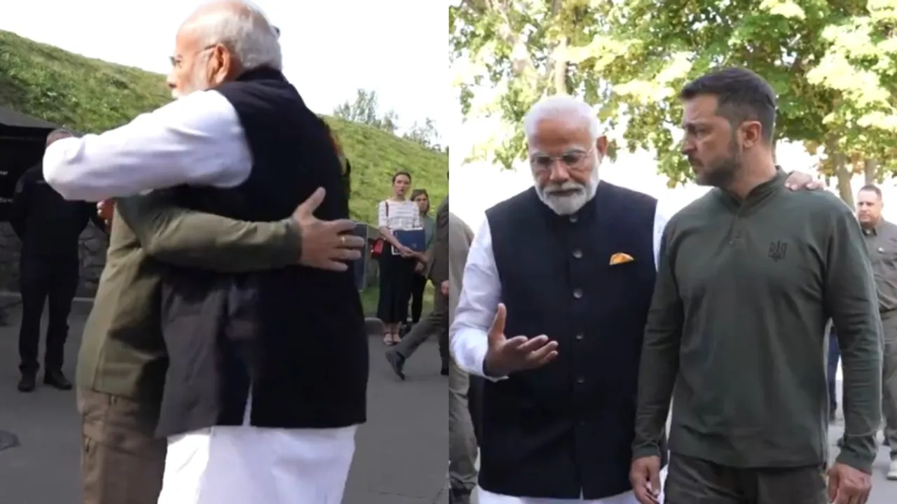 Modi-Zelensky: ప్రధాని మోదీ, జెలెన్‌స్కీ ఆత్మీయ ఆలింగనం.. వీడియో వైరల్