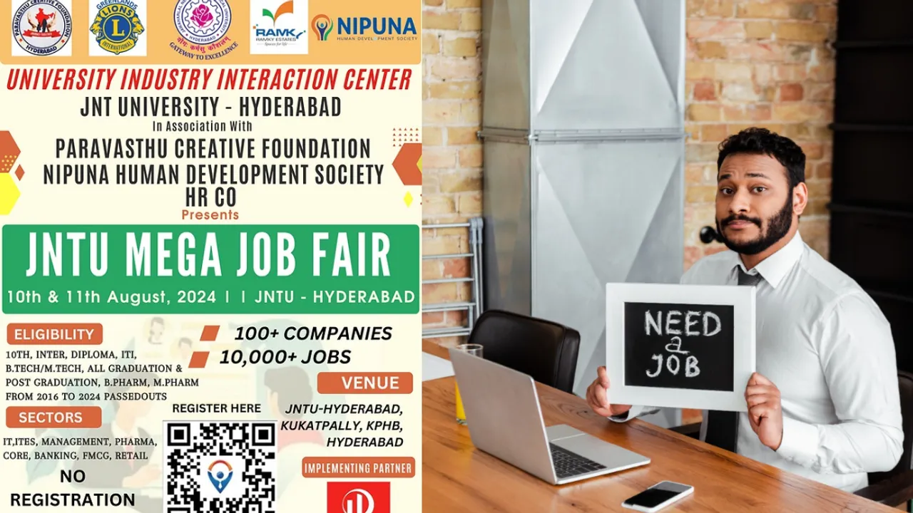 JNTUHలో భారీ జాబ్ మేళా.. 100 కంపెనీల్లో 10000+ జాబ్స్.. టెన్త్ నుంచి ఎంటెక్ వారికి..