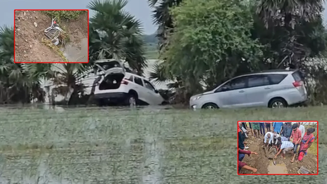 AP Floods: వరదల్లో మునిగిన వాహనాలు.. దోపీడీకి రెడీ అయిన కేటుగాళ్లు 