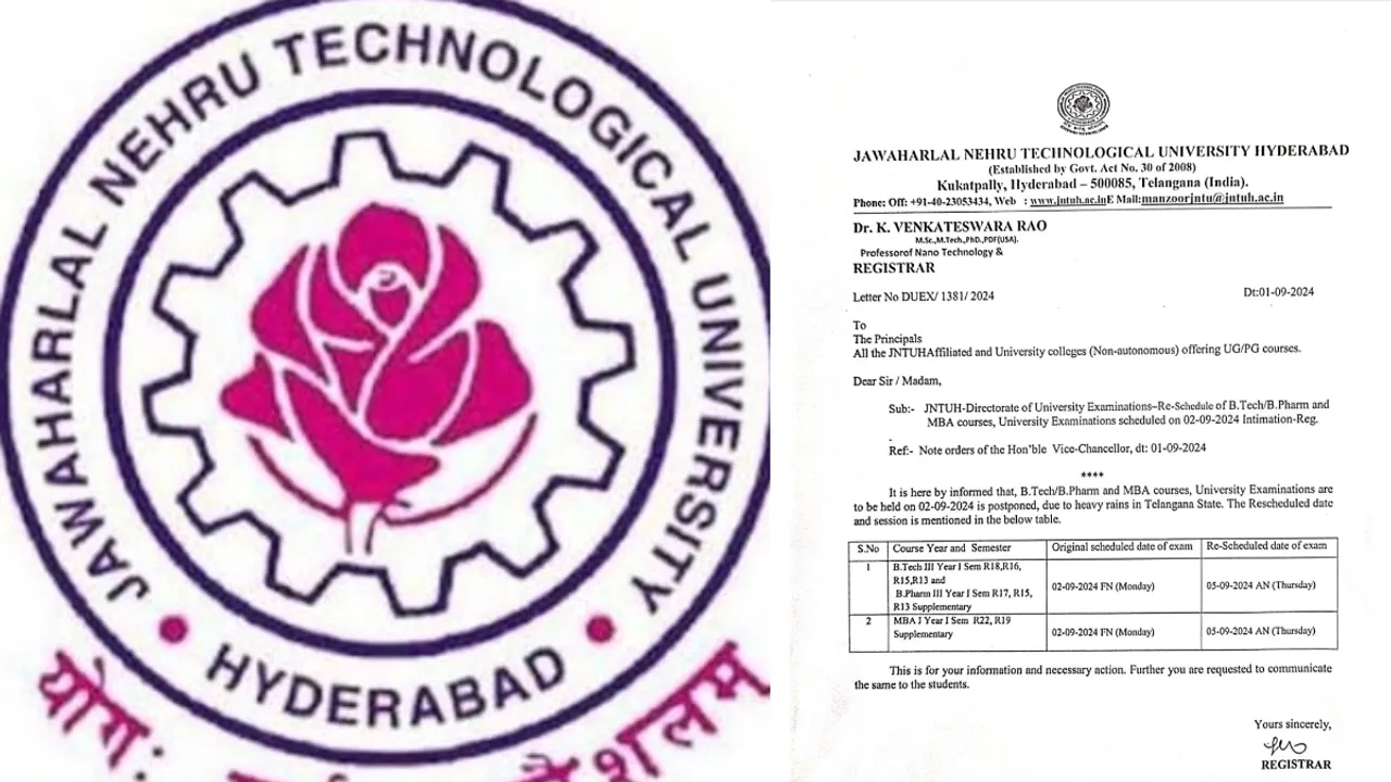 JNTUH Exams: రెయిన్ ఎఫెక్ట్.. రేపటి పరీక్షలను వాయిదా వేసిన జేఎన్టీయూ