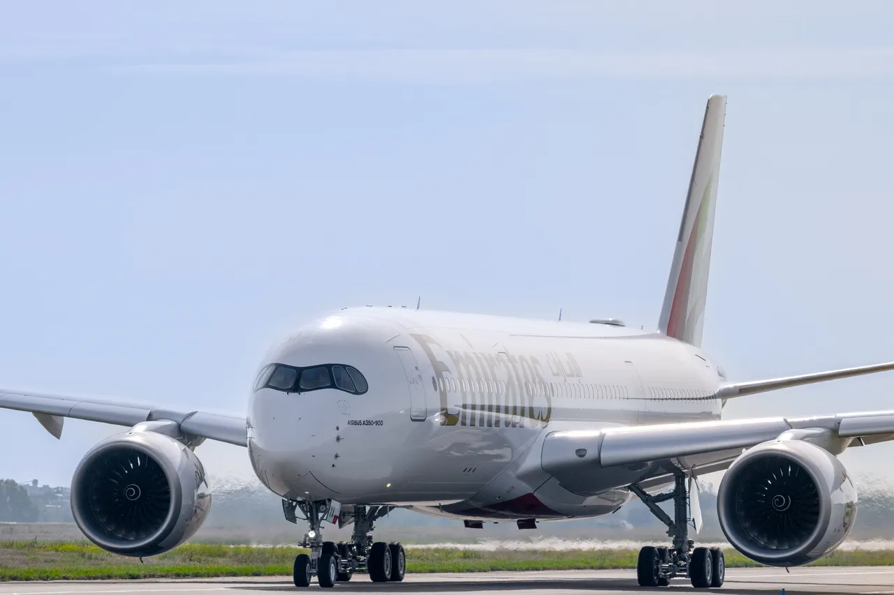 First Emirates A350 embarks on ferry flight from Toulouse (TLS) to Dubai.