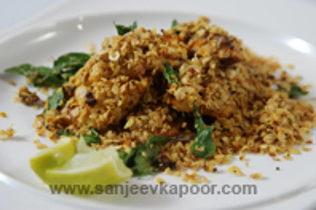 शैलो फ्राइड फिश विद ओटमील