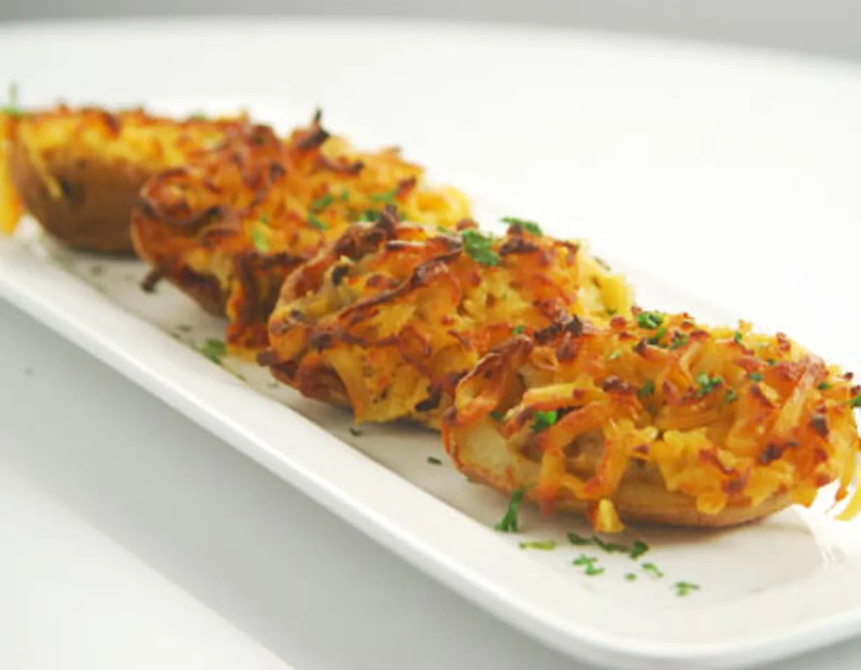Baked Potato Skins With Masala Oats