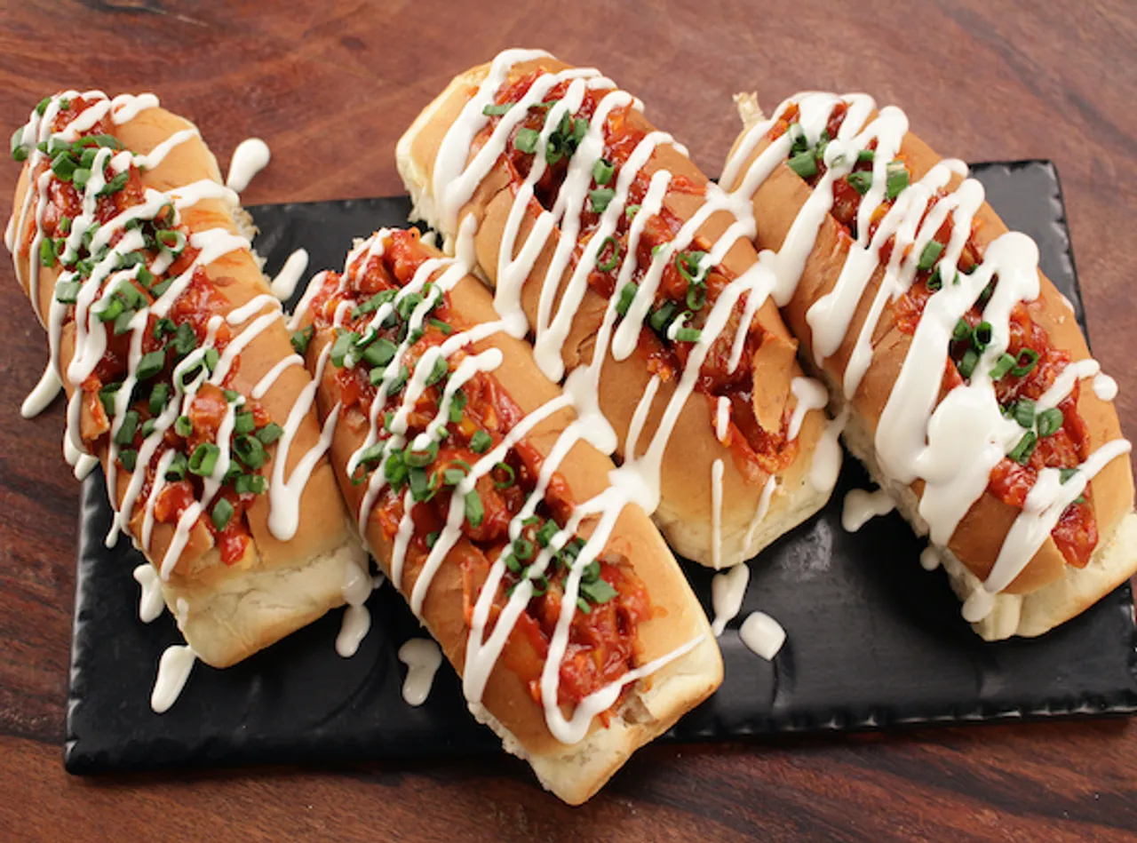 Soya Manchurian Hot Dog