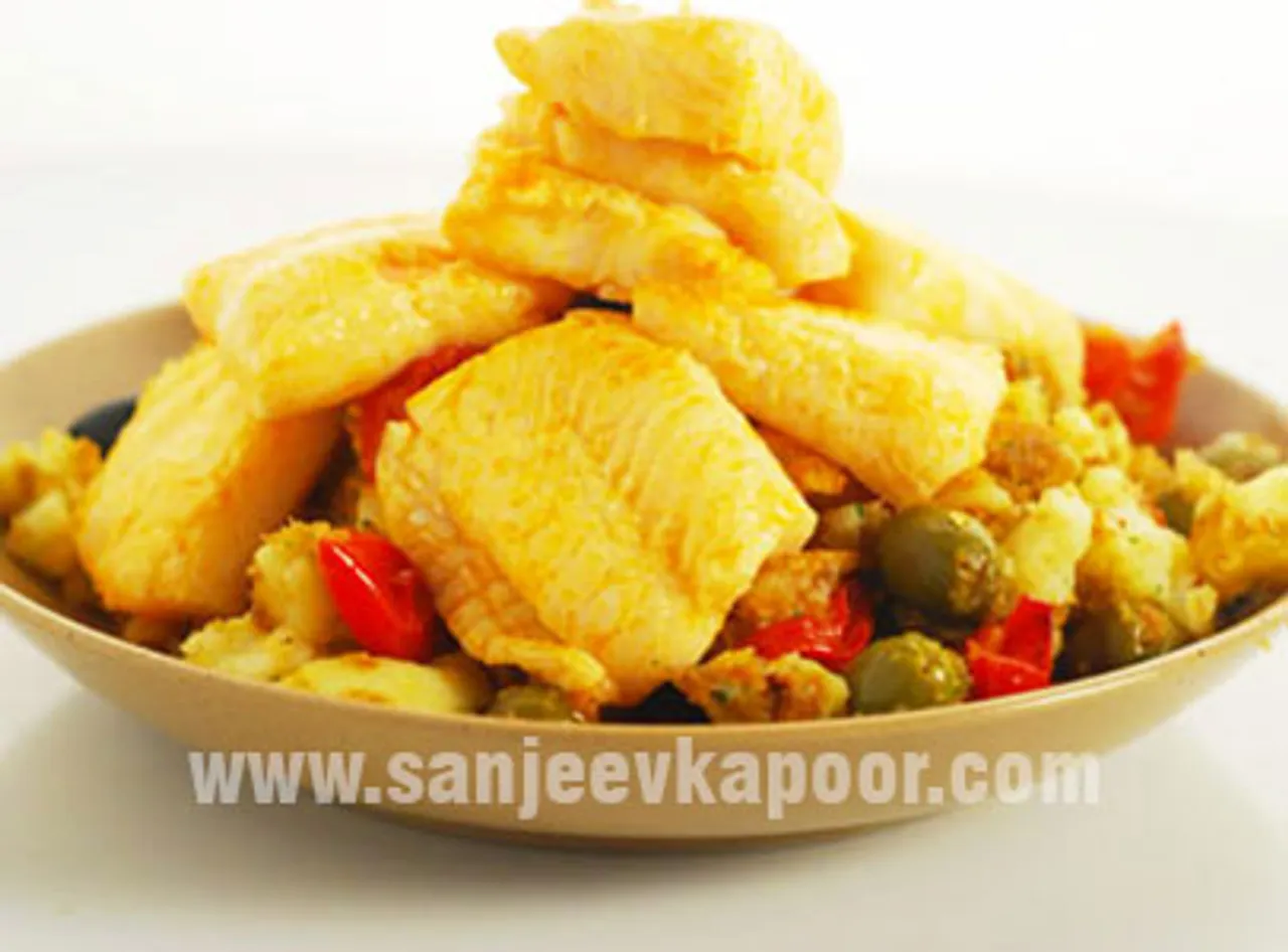 Chilli Fish with Crushed Potatoes
