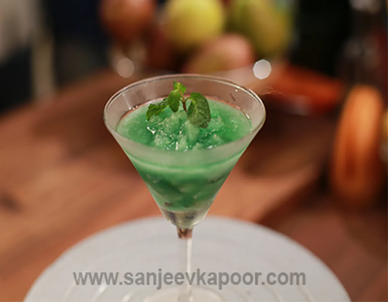 Mint Granita with Pears