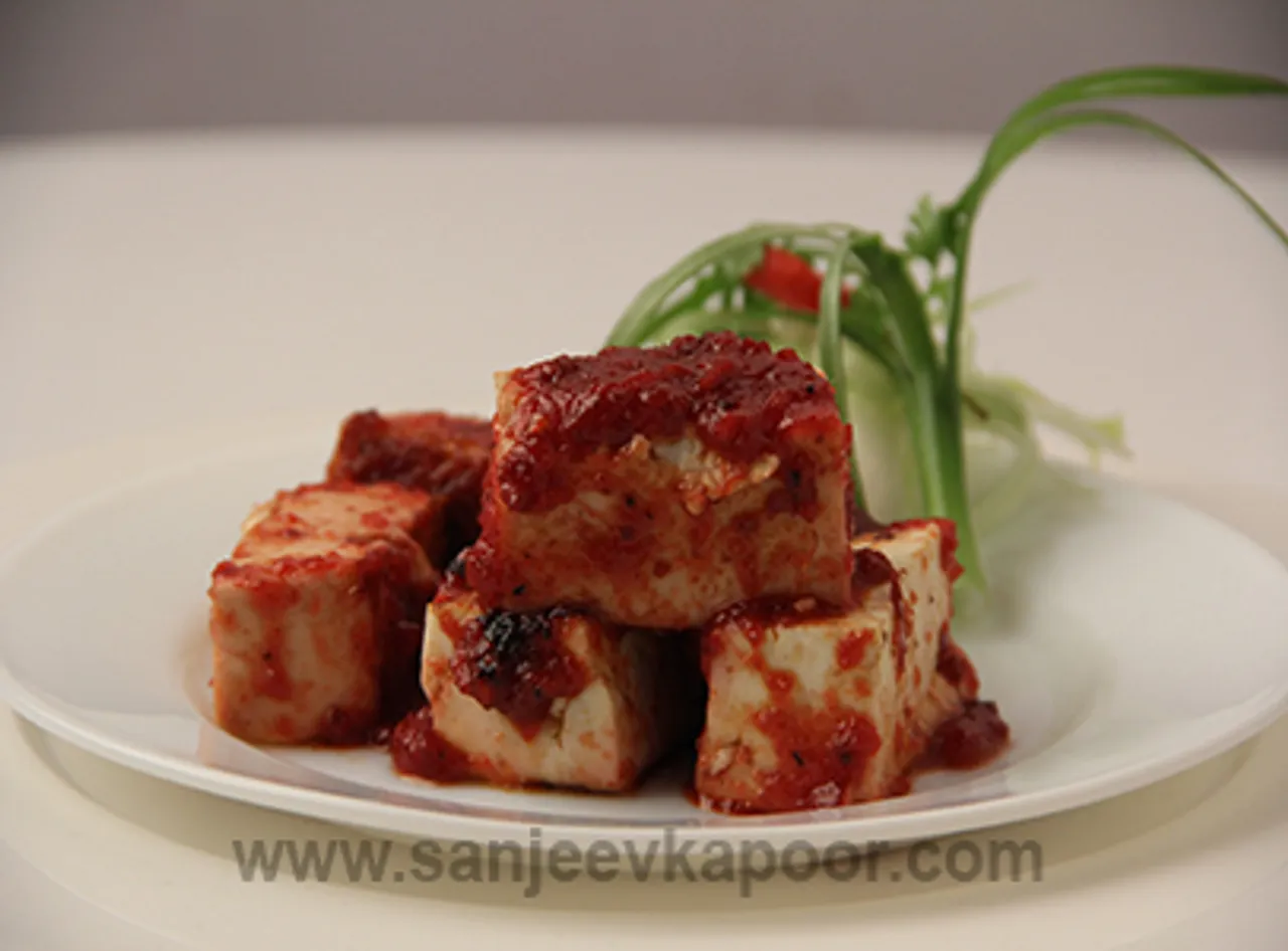 Grilled Paneer With Chilli Plum Sauce