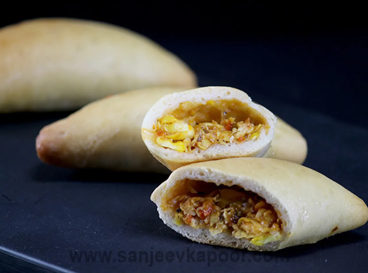 Corn and Capsicum Calzone