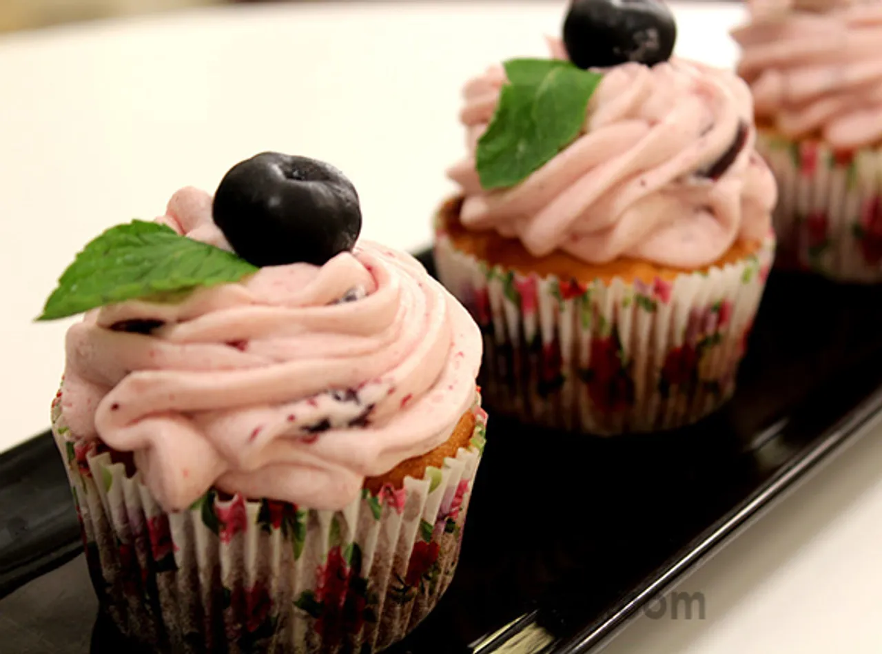 Blueberry Cupcakes with Blueberry Frosting