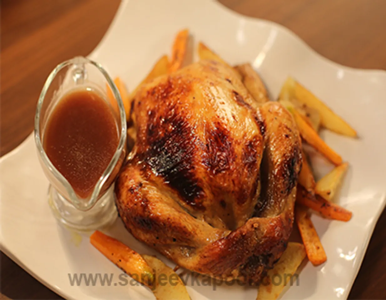 Pear Stuffed Roast Chicken