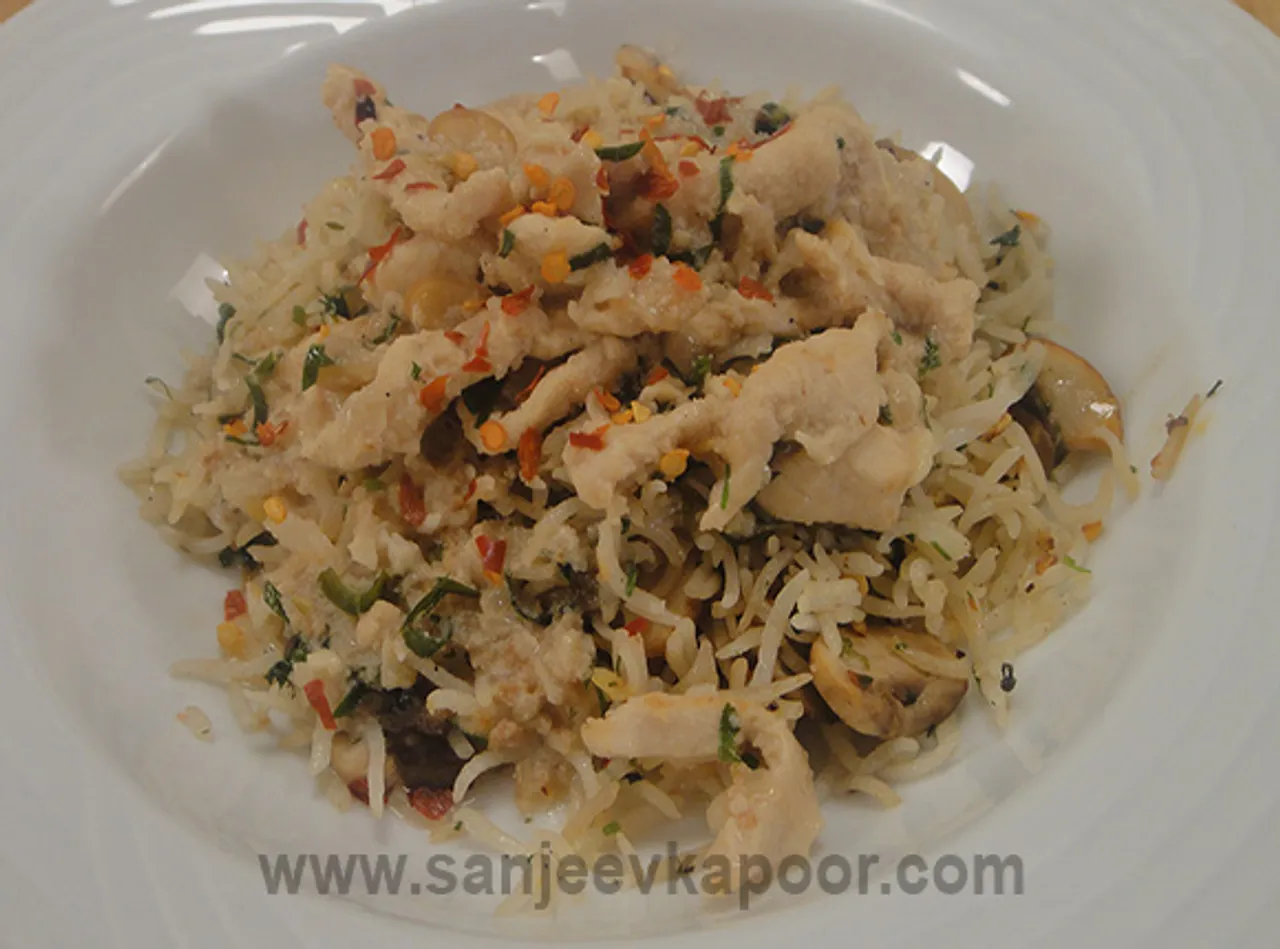 Peanut Butter Chicken with Mushroom Rice
