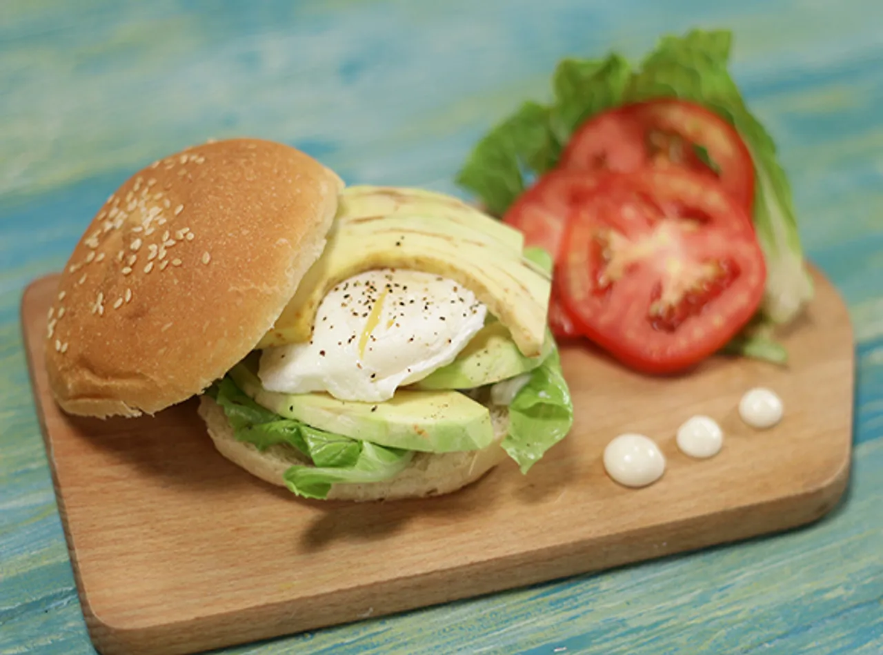 Poached Egg and Avocado Burger