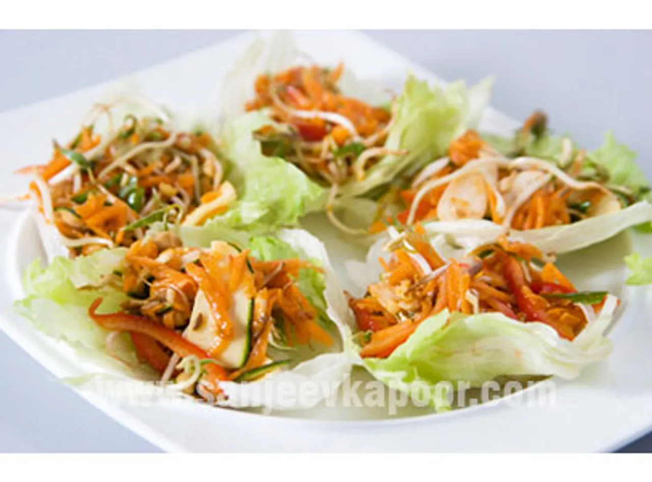 Thai Vegetables In Lettuce Leaf