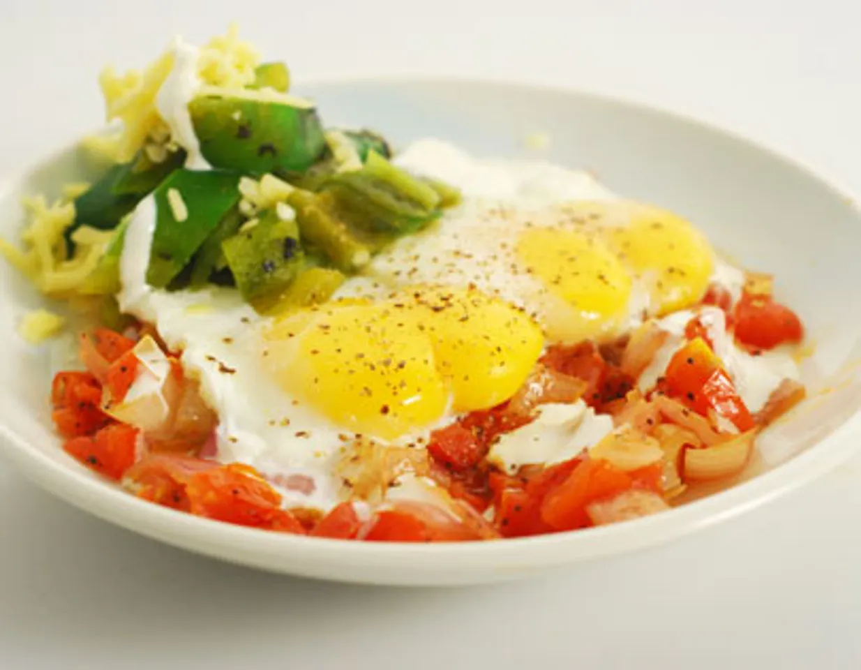 Poached Eggs in Tomato Chilli Sauce