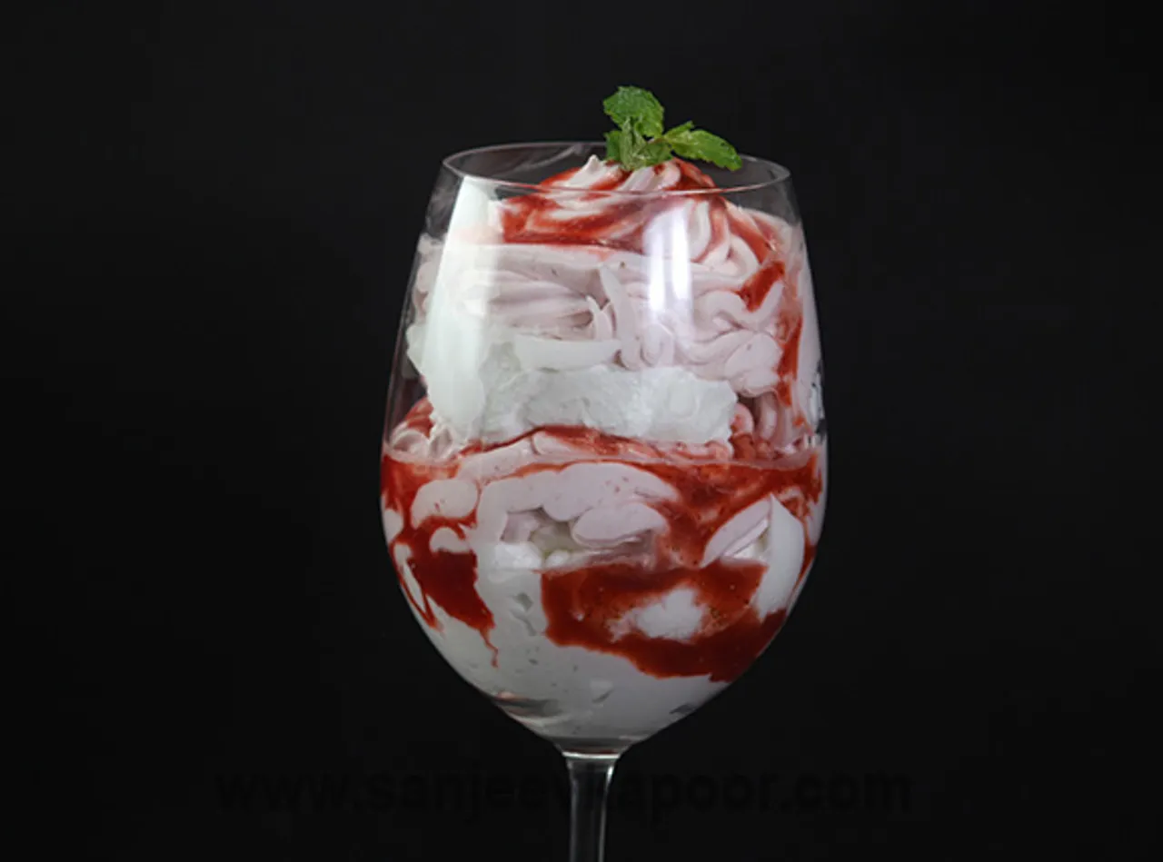 Strawberry Syllabub with Red Wine