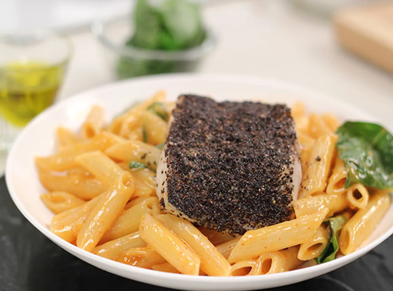 Orange Chilli Pasta with Pepper Fish