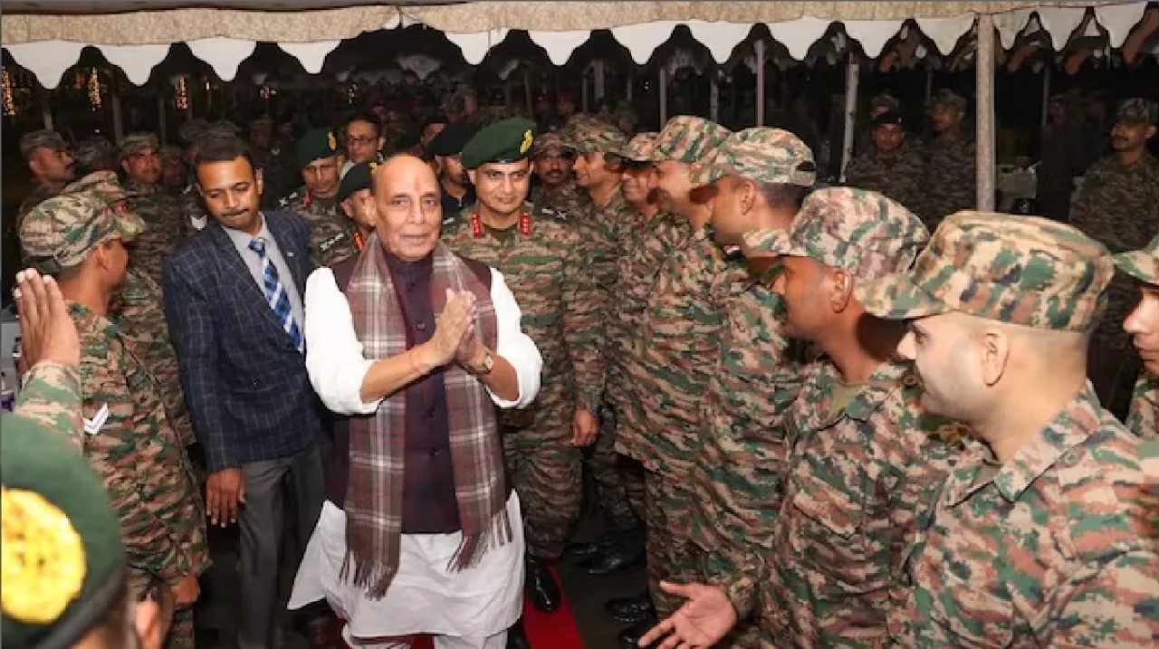 Rajnath Singh celebrates Diwali eve with Army