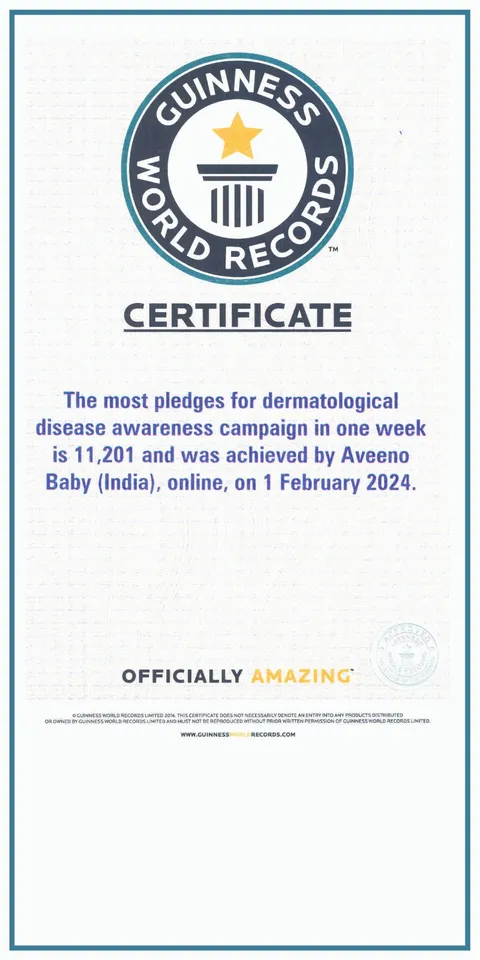 Aveeno baby GWR recogntion