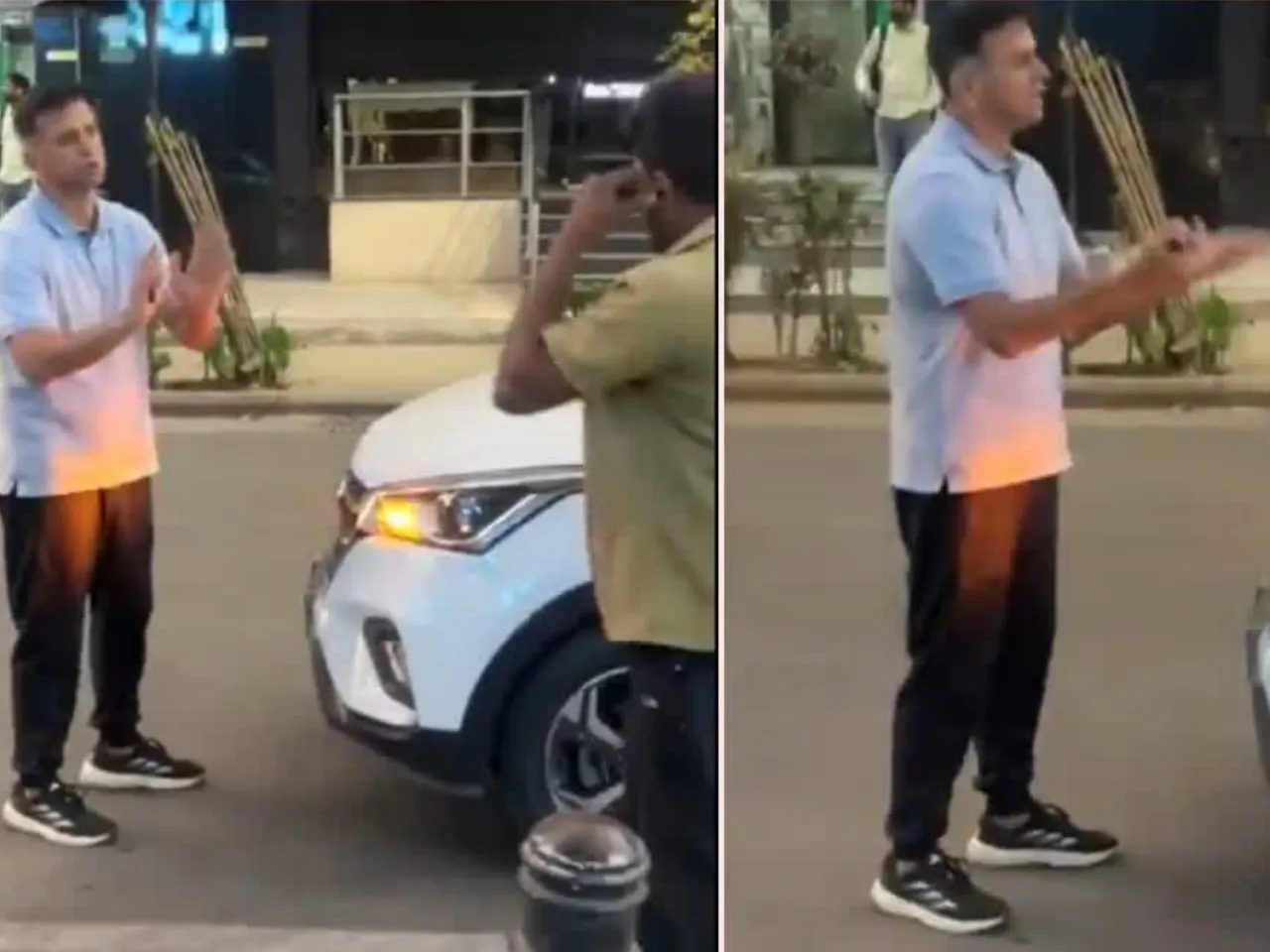 Rahul Dravid’s Car touches a goods auto