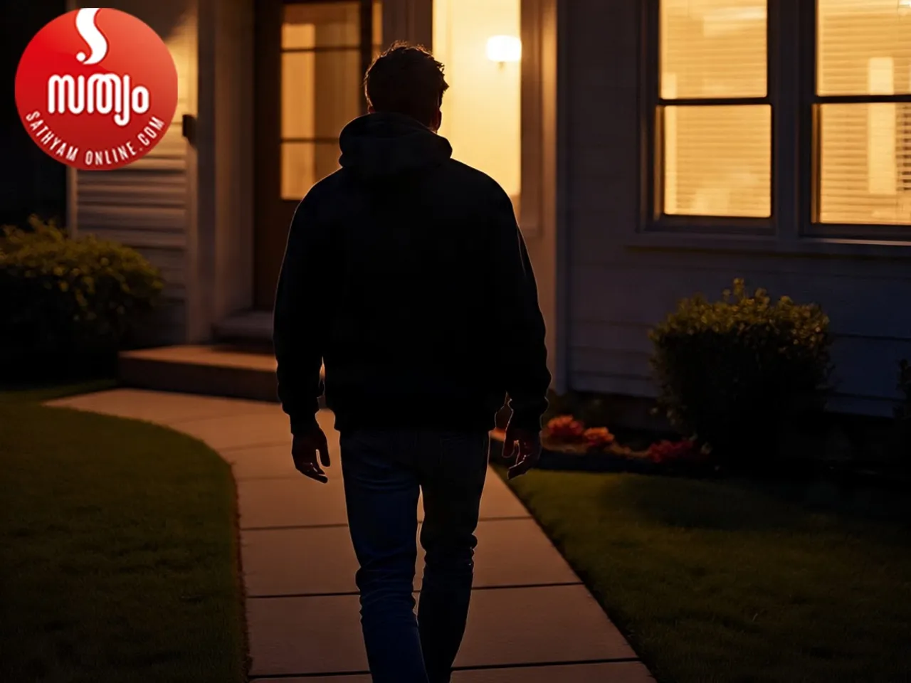 man entering the house