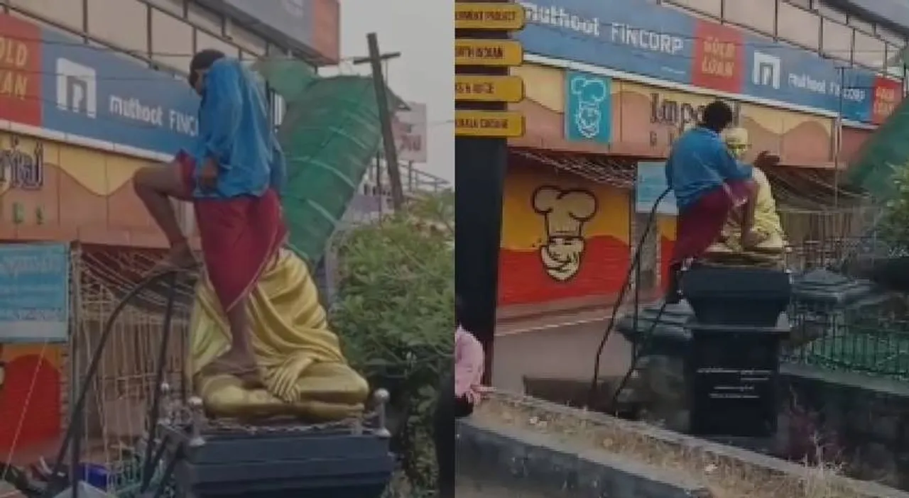 Gandhi-statue-vandalized